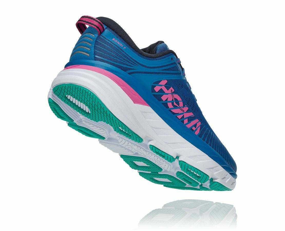 HOKA|Women's Bondi 7 Vallarta Blue / Phlox Pink