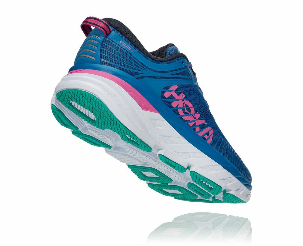 HOKA|Women's Bondi 7 Vallarta Blue / Phlox Pink