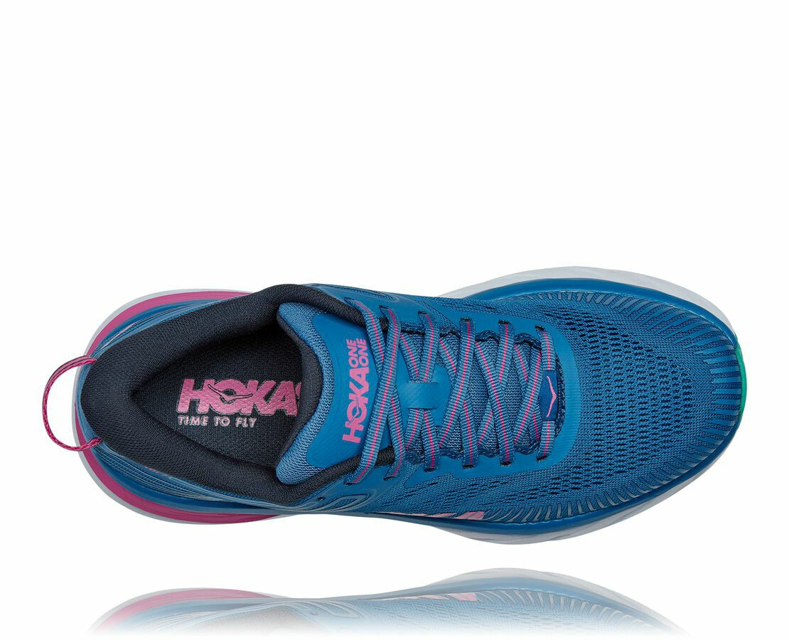 HOKA|Women's Bondi 7 Vallarta Blue / Phlox Pink