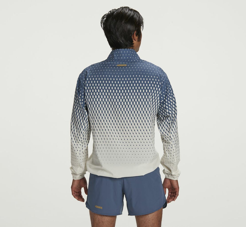 HOKA|Men's Wind-Resistant Jacket Tofu / Vintage Indigo
