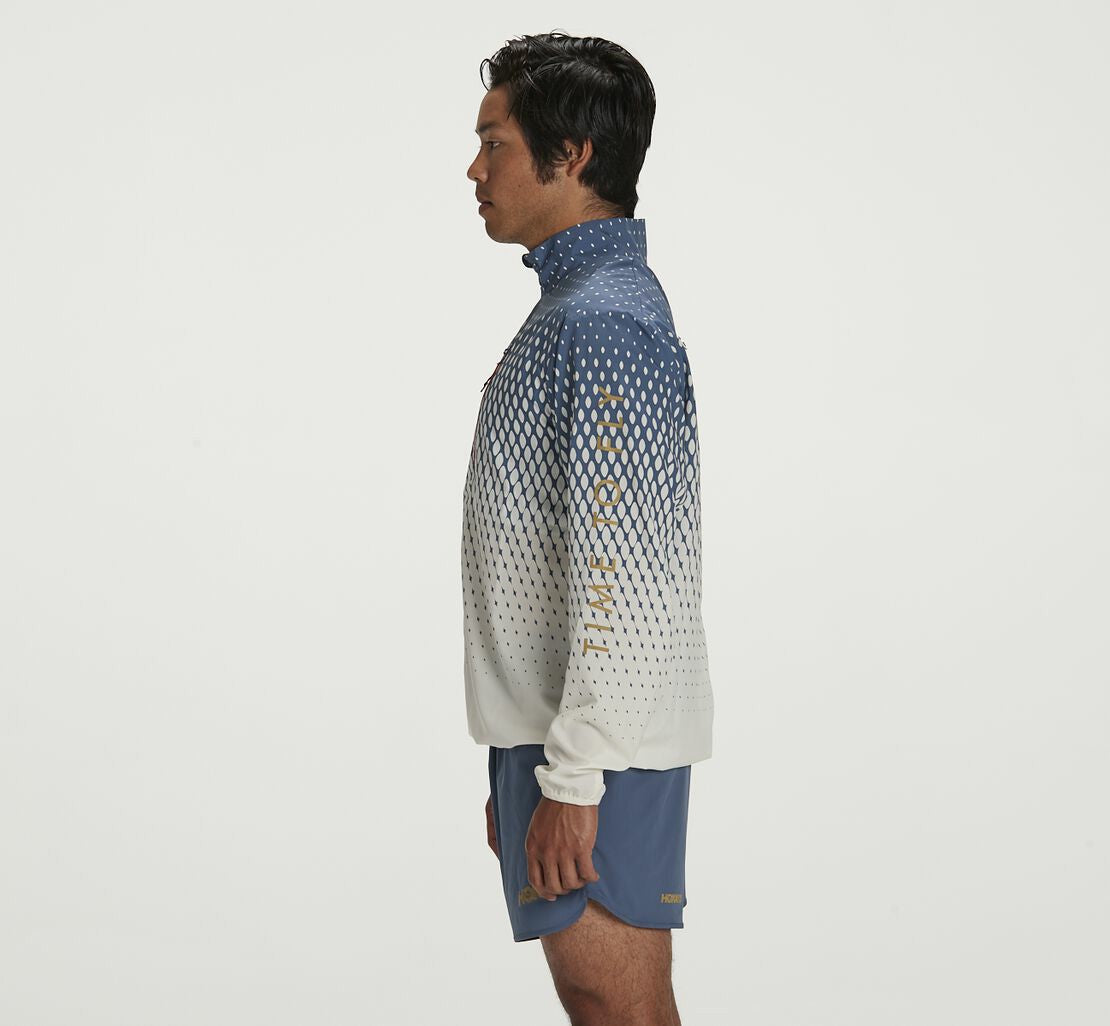 HOKA|Men's Wind-Resistant Jacket Tofu / Vintage Indigo