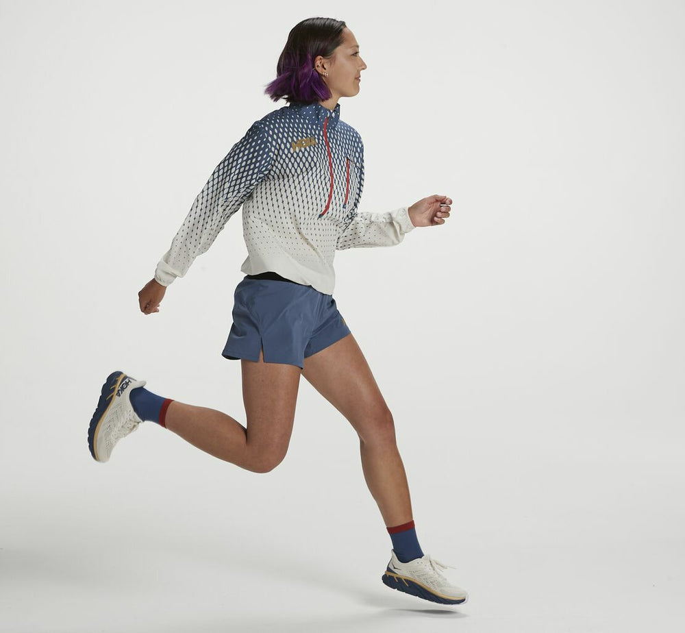HOKA|Women's Wind-Resistant Jacket Tofu / Vintage Indigo
