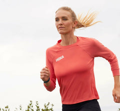 HOKA|Women's Performance 3/4 Sleeve Hot Coral