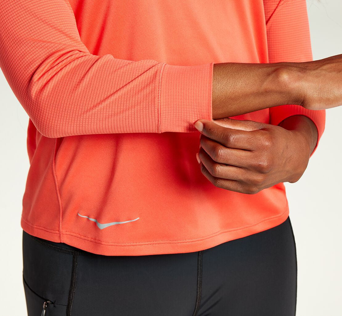 HOKA|Women's Performance 3/4 Sleeve Hot Coral