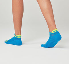 HOKA|All Gender Performance No-Show Sock Diva Blue / Citrus