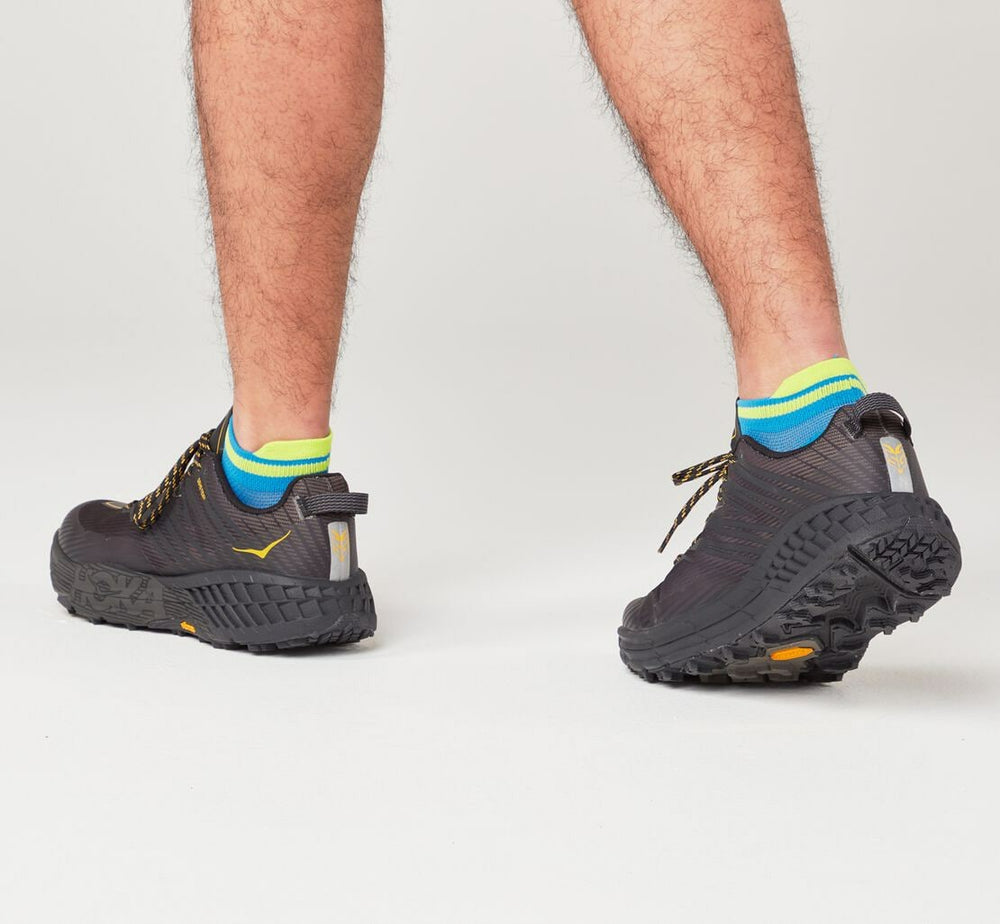 HOKA|All Gender Performance No-Show Sock Diva Blue / Citrus