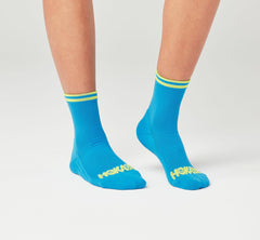HOKA|All Gender Performance Crew Sock Diva Blue / Citrus