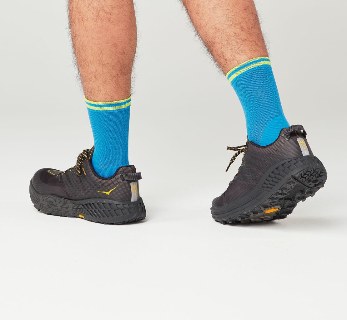 HOKA|All Gender Performance Crew Sock Diva Blue / Citrus