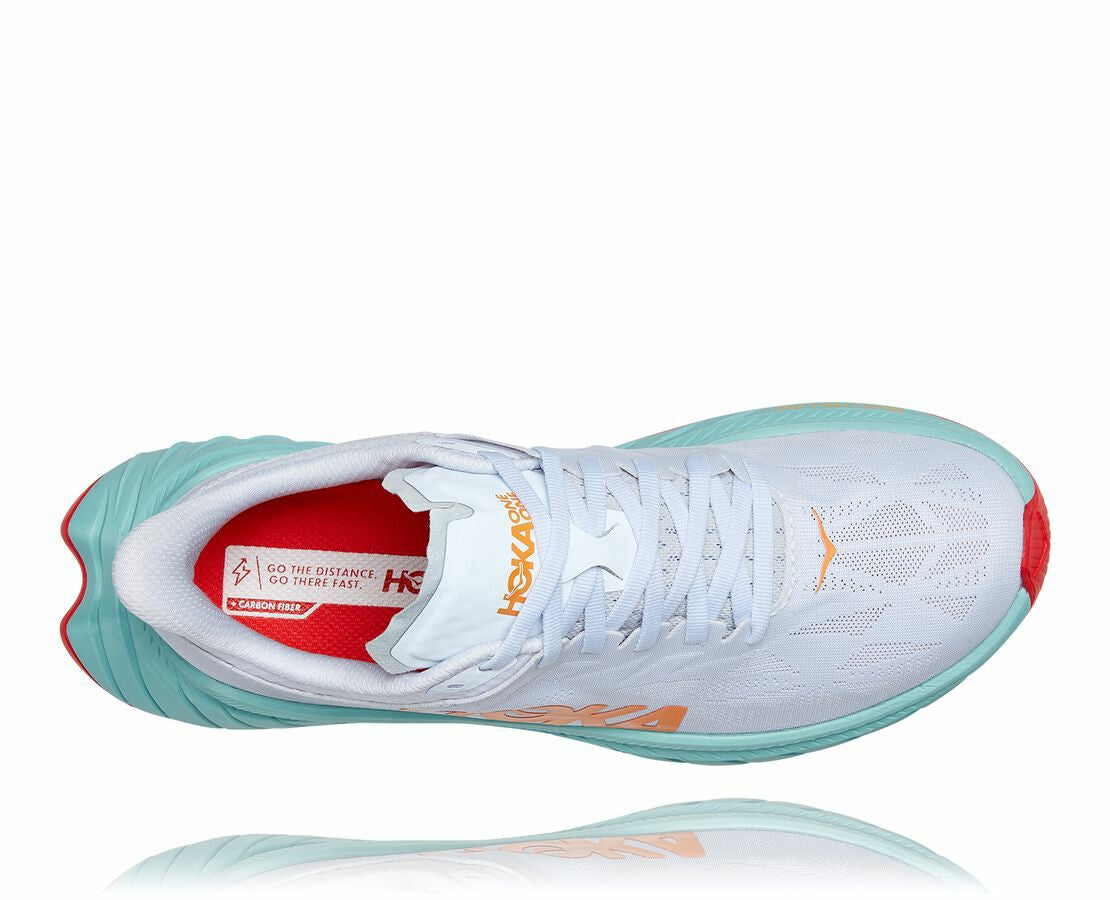 HOKA|Men's Carbon X 2 White / Blazing Orange