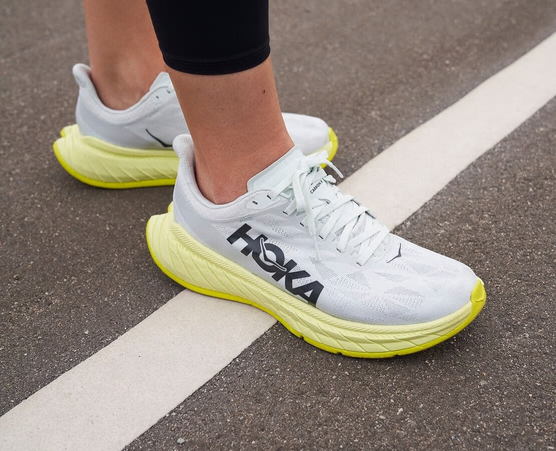 HOKA|Women's Carbon X 2 Blue Flower / Luminary Green