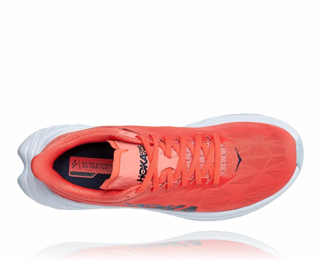 HOKA|Women's Carbon X 2 Hot Coral / Black Iris