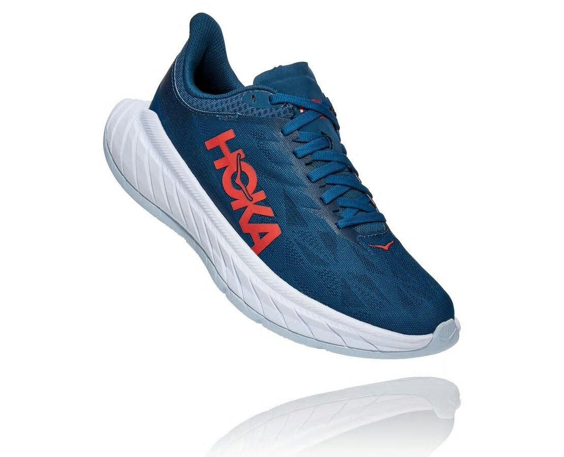 HOKA|Women's Carbon X 2 Moroccan Blue / Hot Coral