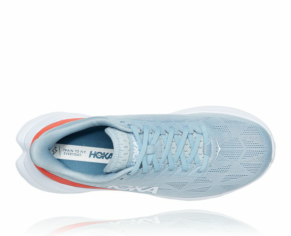 HOKA|Men's Mach 4 Blue Fog / Fiesta