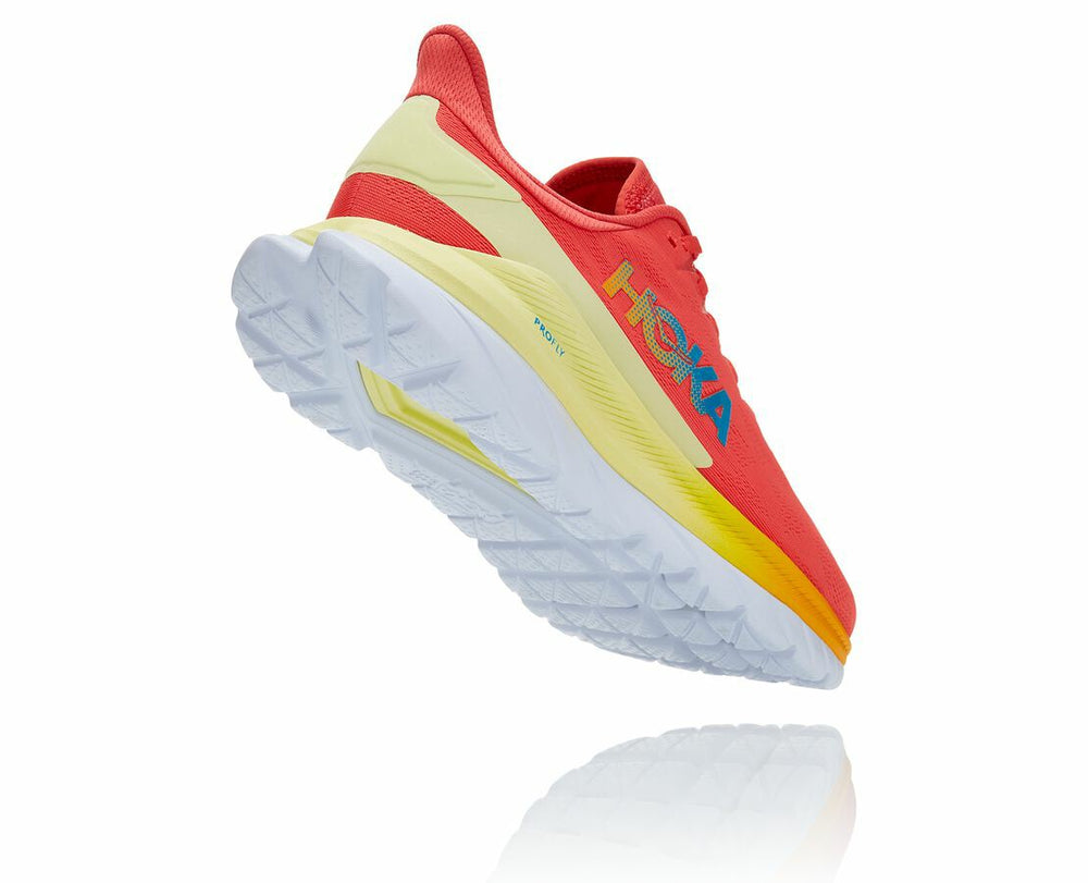 HOKA|Men's Mach 4 Hot Coral / Saffron