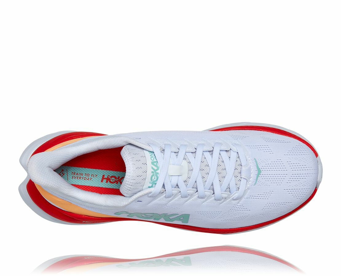 HOKA|Men's Mach 4 White / Fiesta