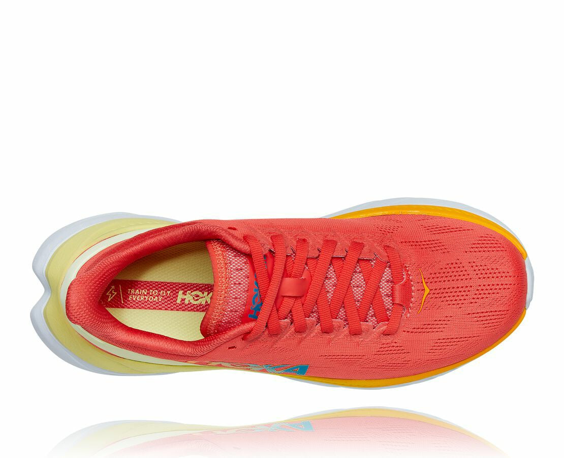 HOKA|Women's Mach 4 Hot Coral / Saffron