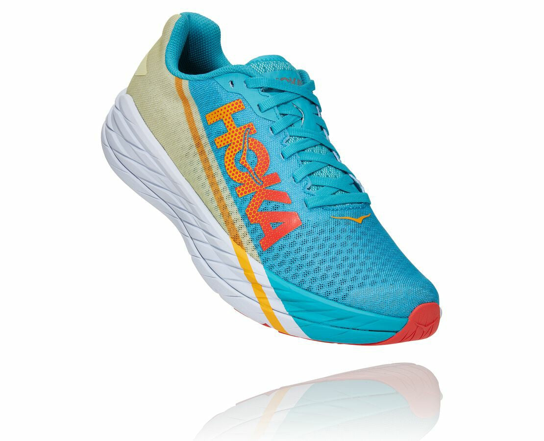 HOKA|All Gender Rocket X Scuba Blue / Luminary Green