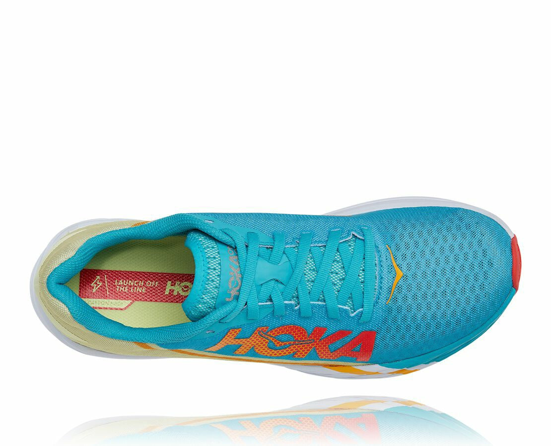 HOKA|All Gender Rocket X Scuba Blue / Luminary Green
