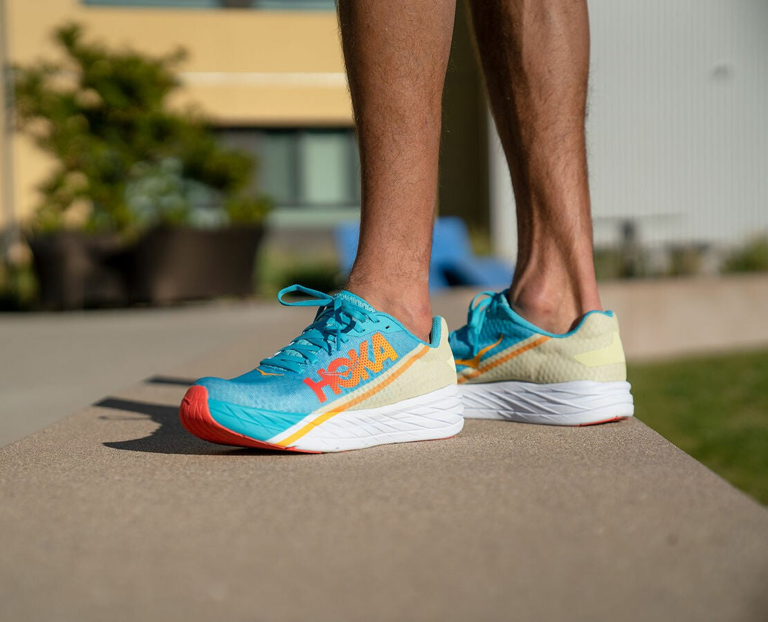 HOKA|All Gender Rocket X Scuba Blue / Luminary Green