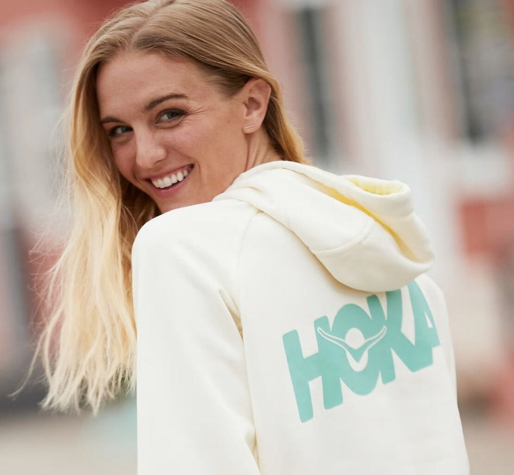 HOKA|All Gender Bondi Hoodie White