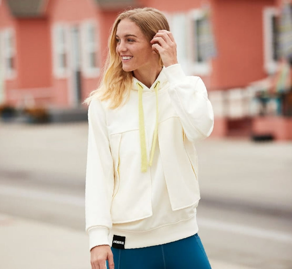 HOKA|All Gender Bondi Hoodie White