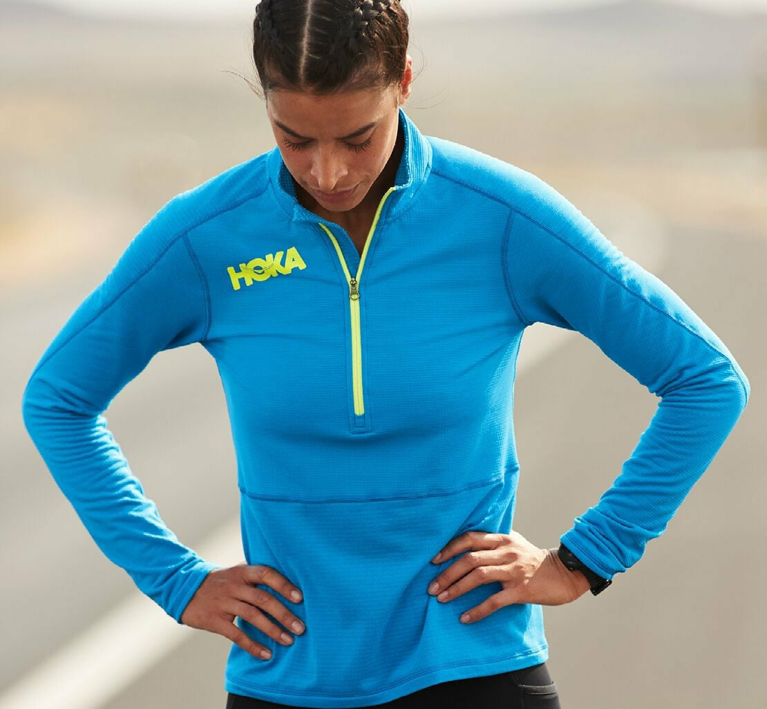 HOKA|Women's 1/2 Zip Midlayer Diva Blue