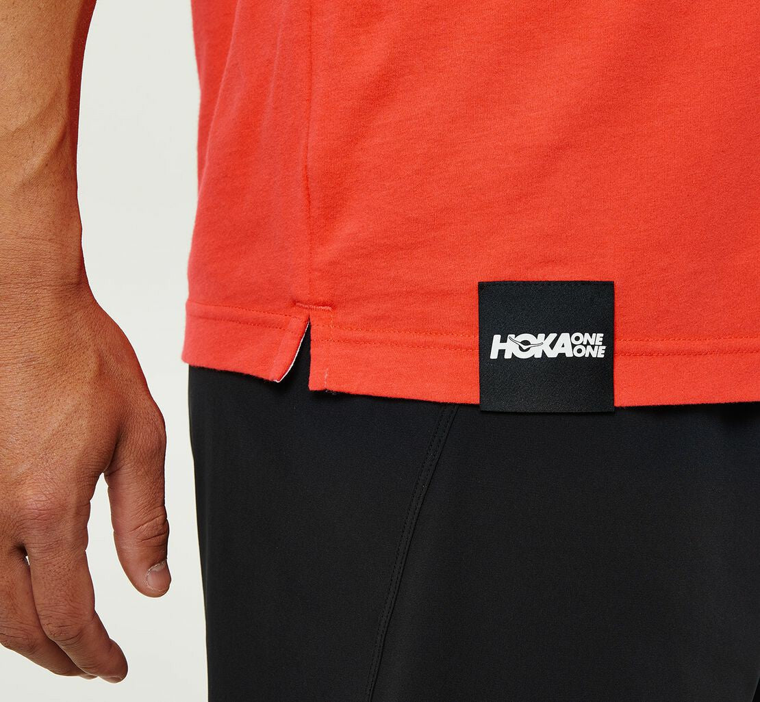 HOKA|Men's Brand Tee Fiesta / White