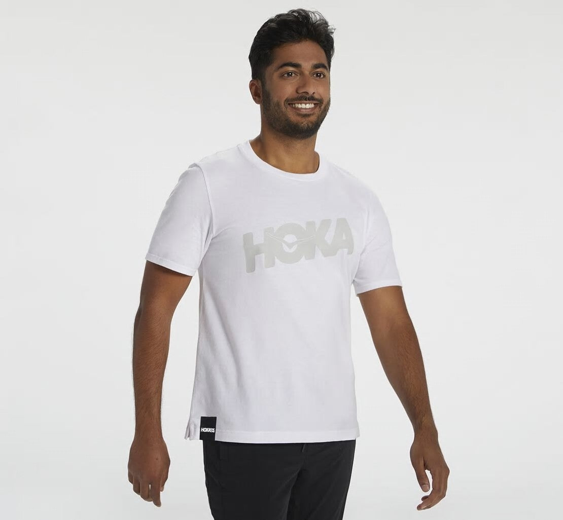 HOKA|Men's Brand Tee White