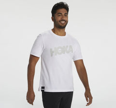 HOKA|Men's Brand Tee White