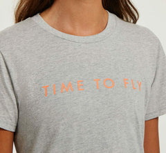 HOKA|Women's Brand Tee Heather Grey / Cantaloupe