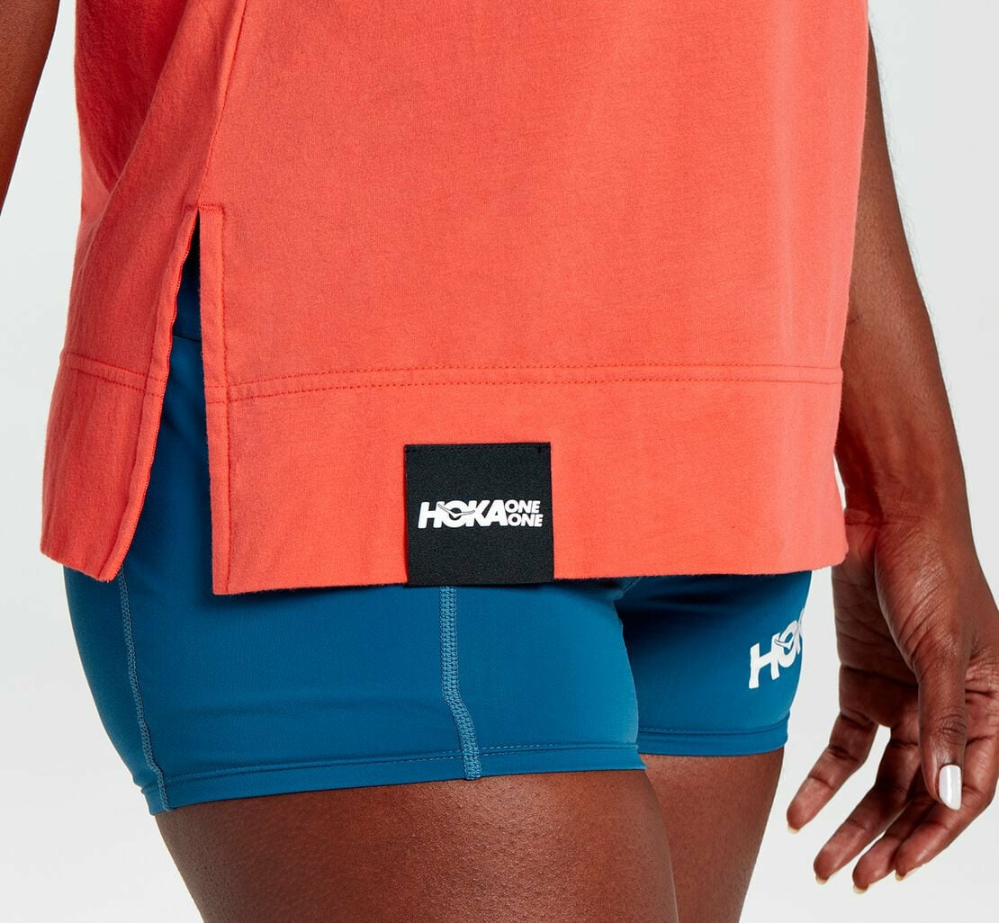 HOKA|Women's Brand Tee Hot Coral