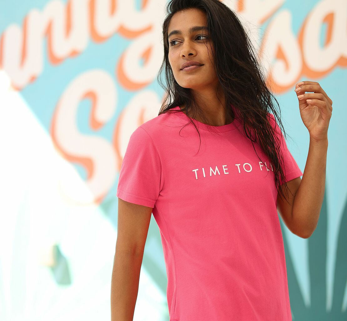 HOKA|Women's Brand Tee Paradise Pink / White