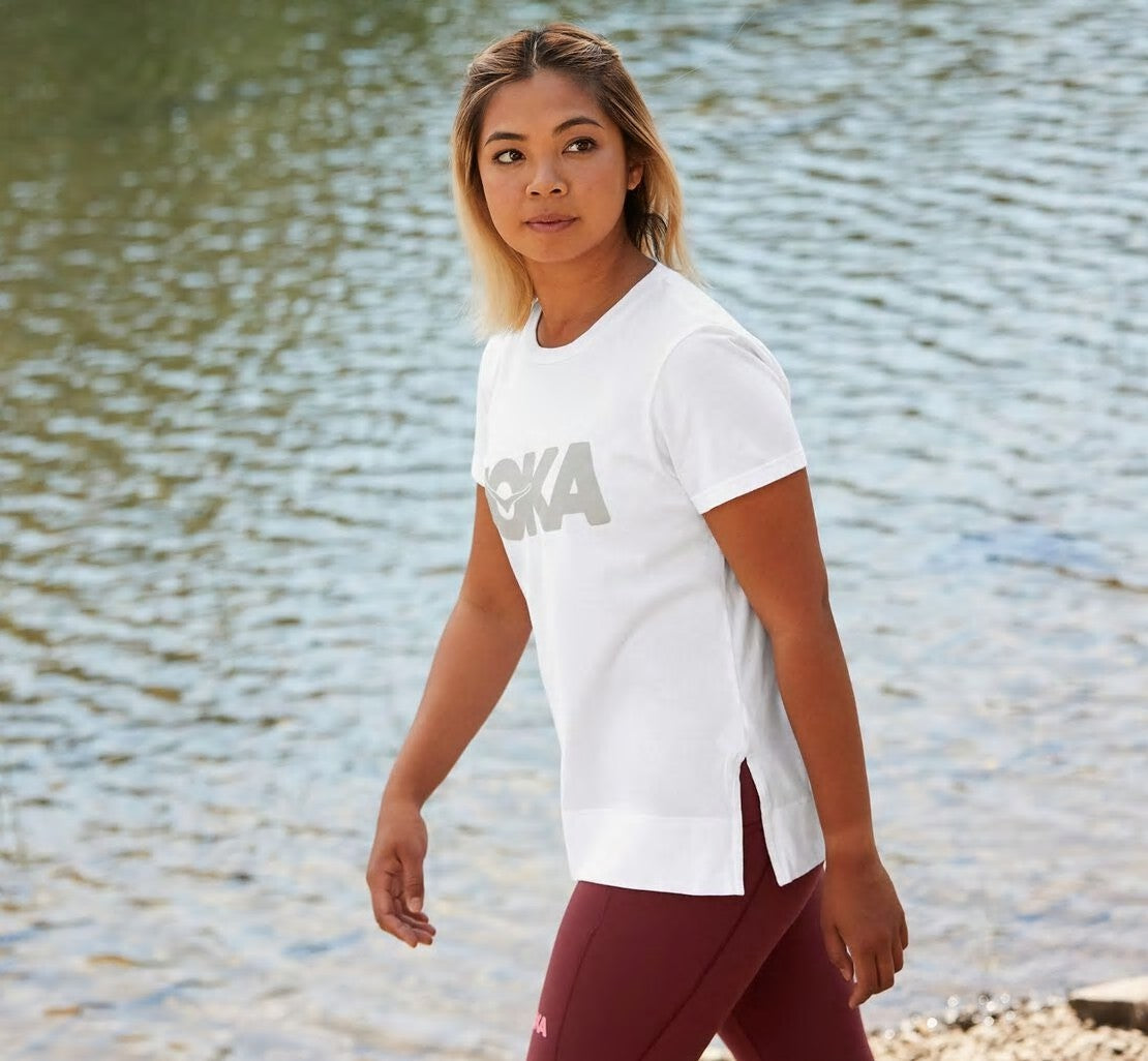 HOKA|Women's Brand Tee White
