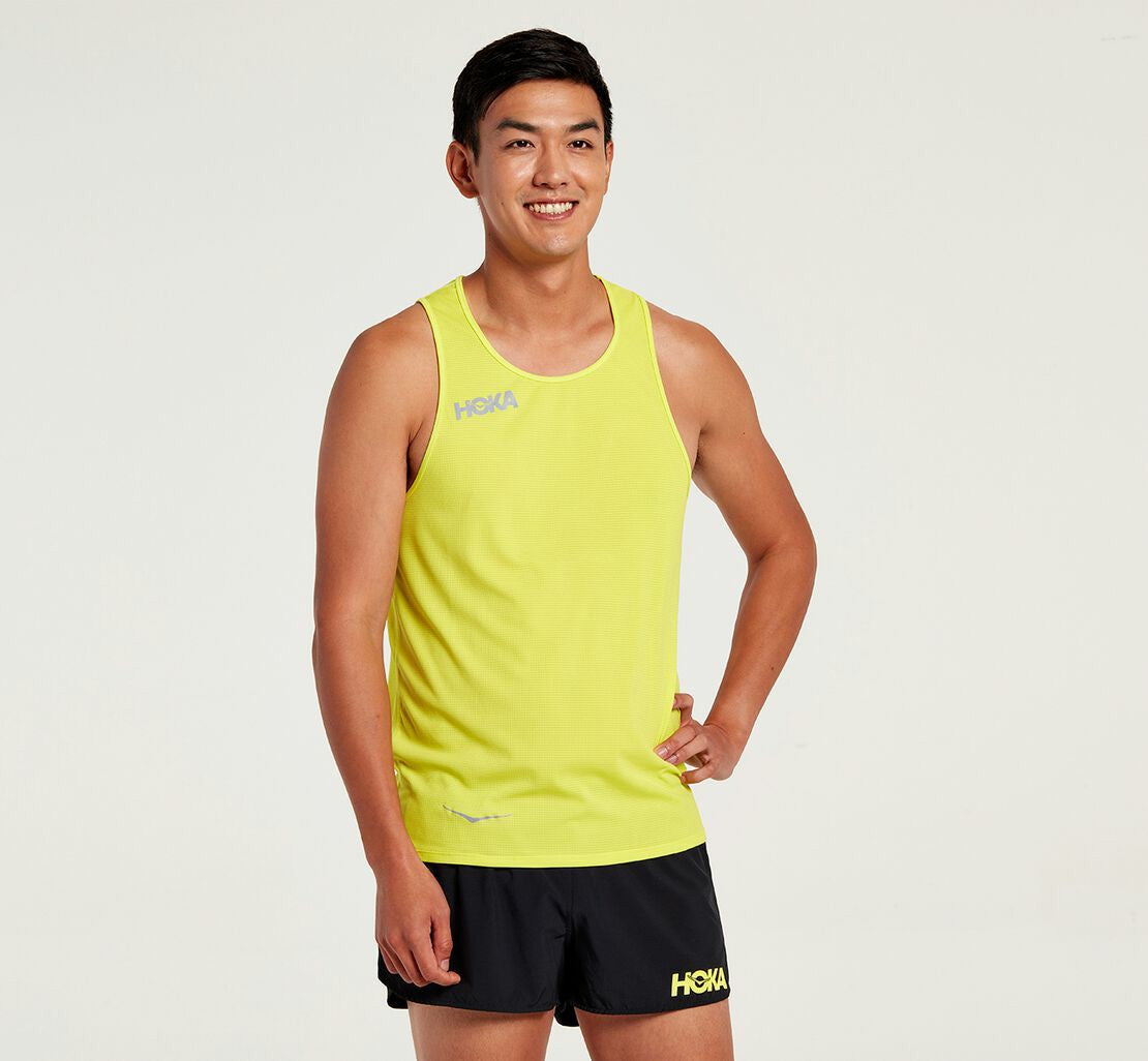 HOKA|Men's Singlet Citrus