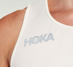 HOKA|Men's Singlet White