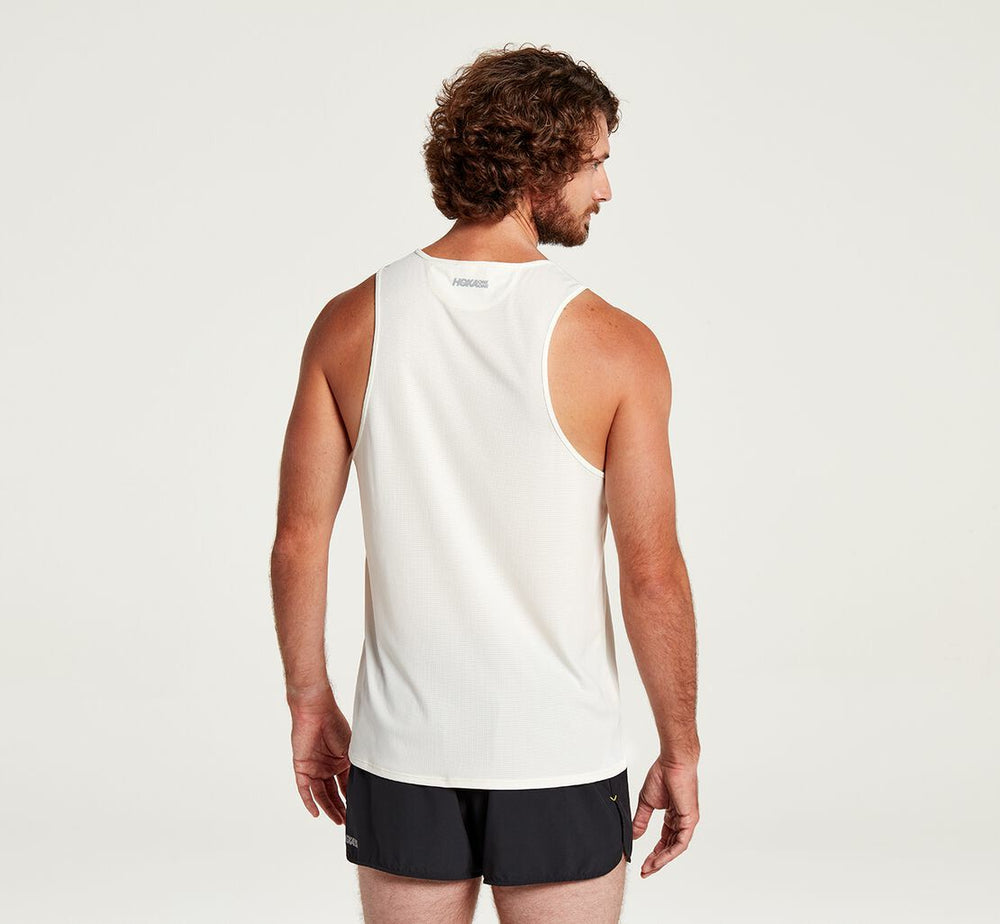 HOKA|Men's Singlet White