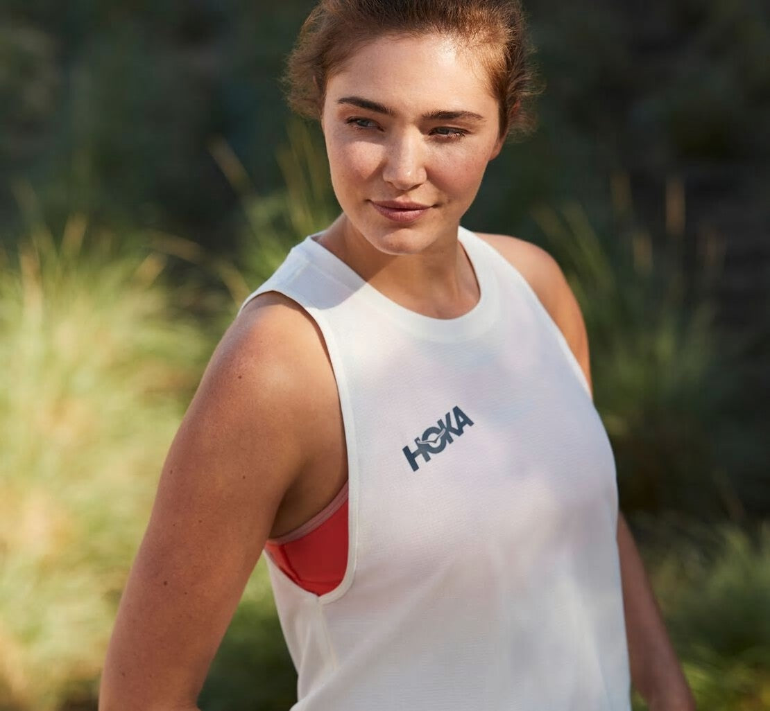 HOKA|Women's Performance Utility Tank White