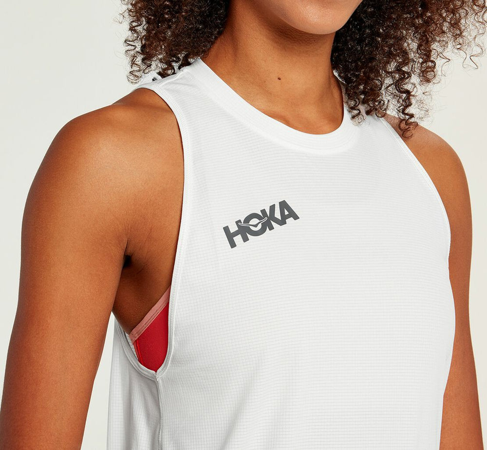HOKA|Women's Performance Utility Tank White
