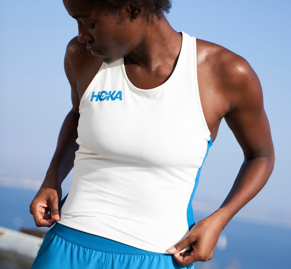 HOKA|Women's Fitted Tank White