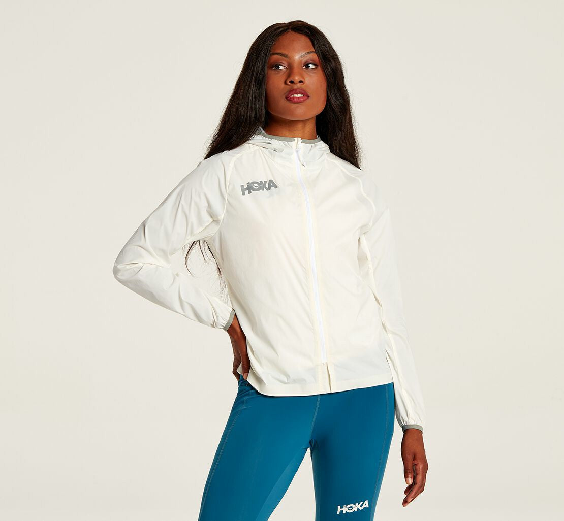 HOKA|Women's Full-Zip Wind Jacket White