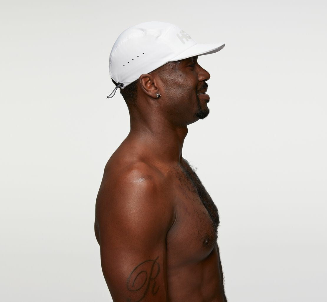HOKA|All Gender Performance Hat White / Cool Grey