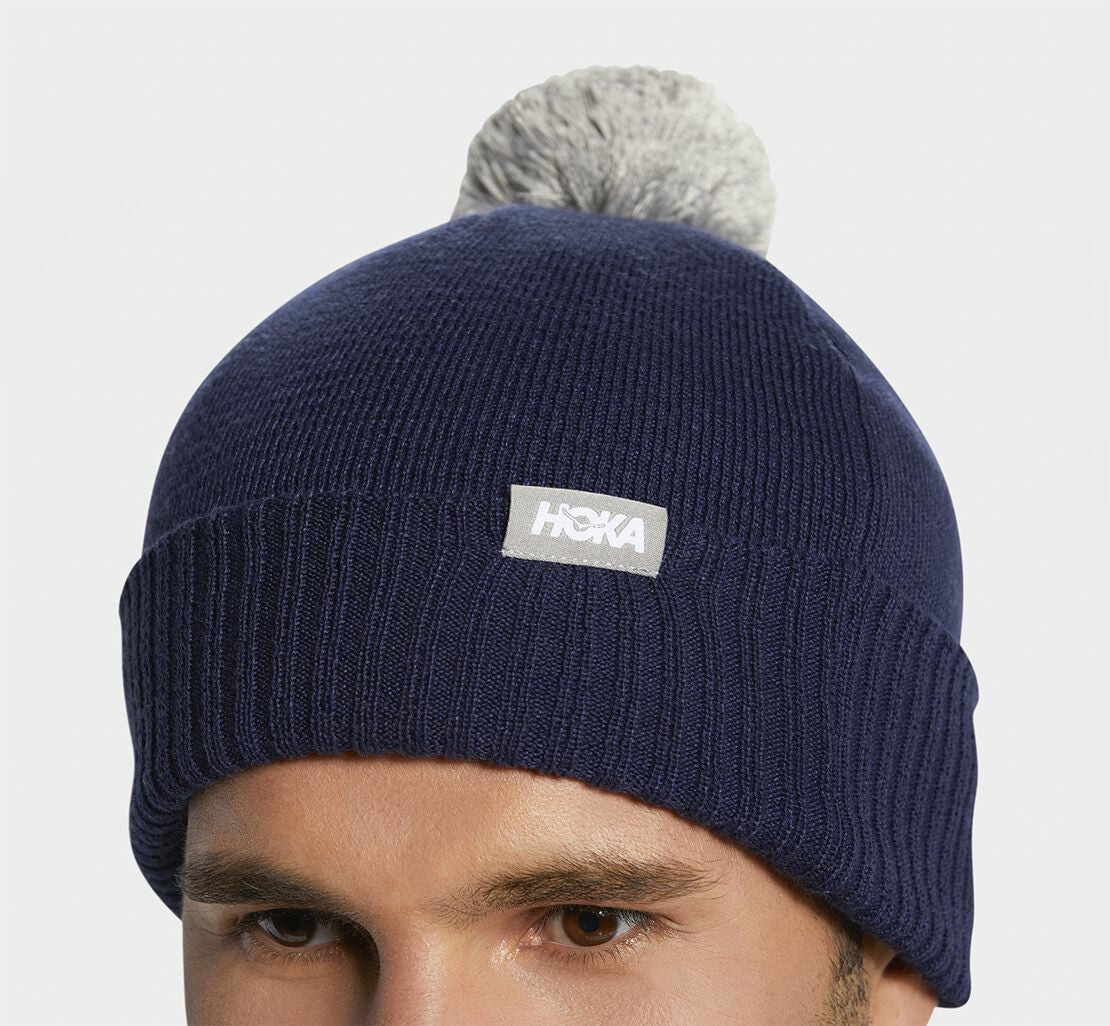 HOKA|All Gender Pom Beanie Moonlit Ocean
