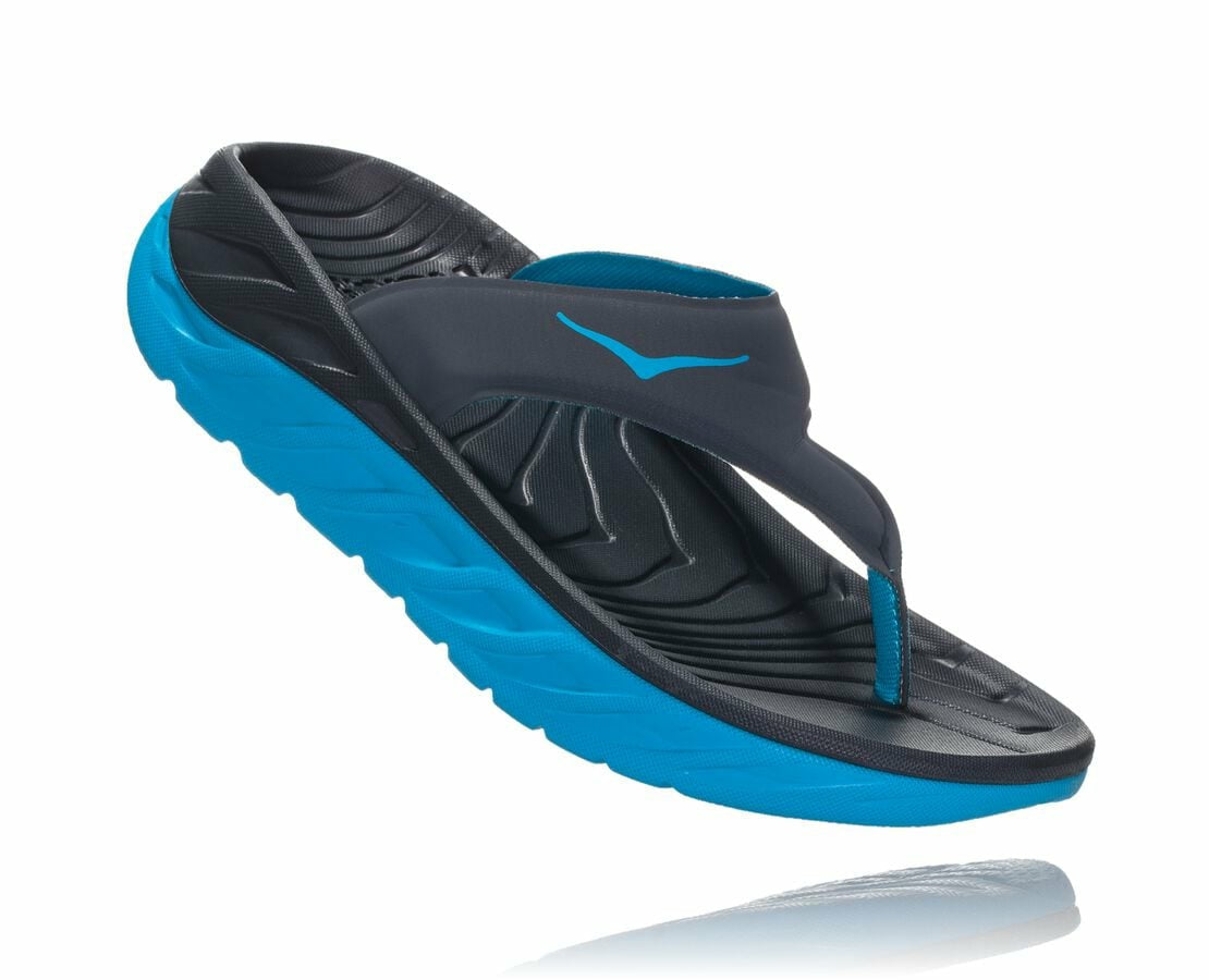 HOKA|Women's ORA Recovery Flip Ebony / Dresden Blue