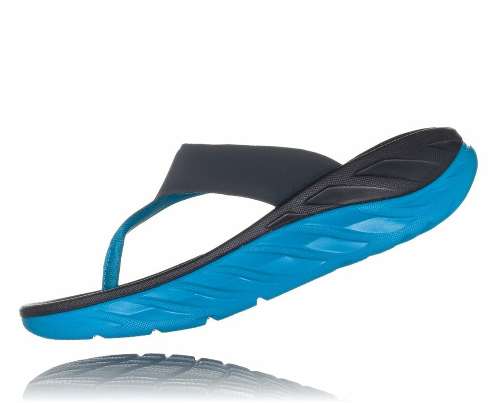 HOKA|Women's ORA Recovery Flip Ebony / Dresden Blue