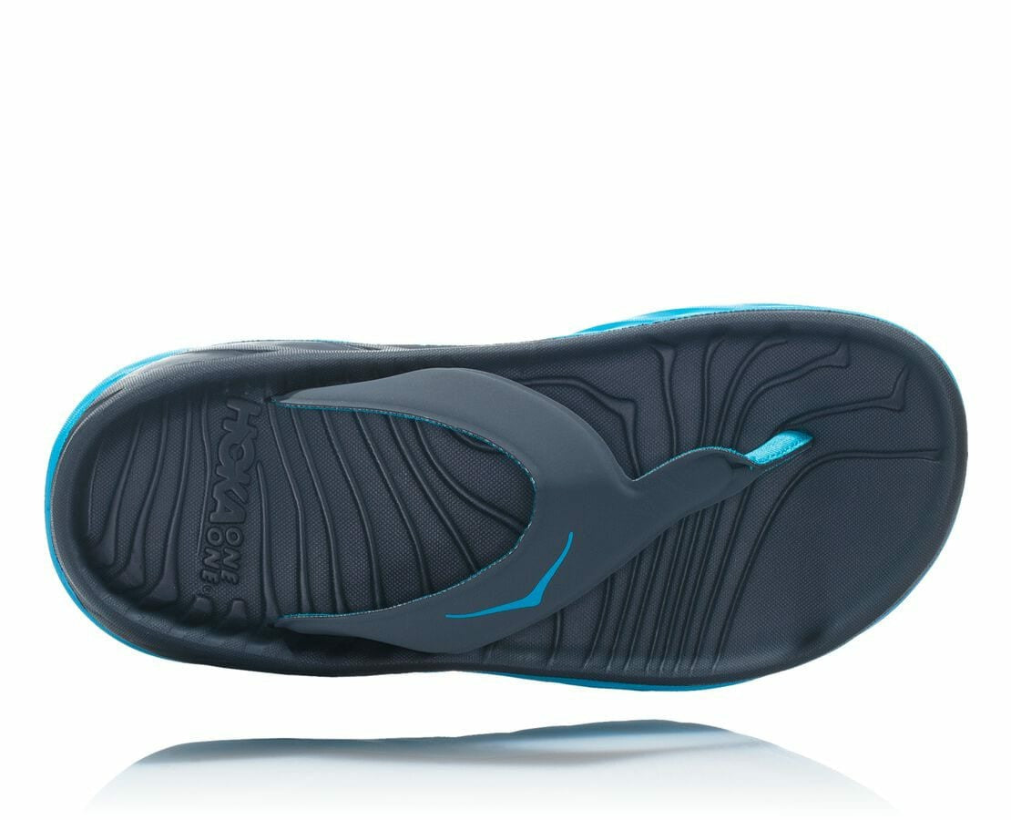 HOKA|Women's ORA Recovery Flip Ebony / Dresden Blue