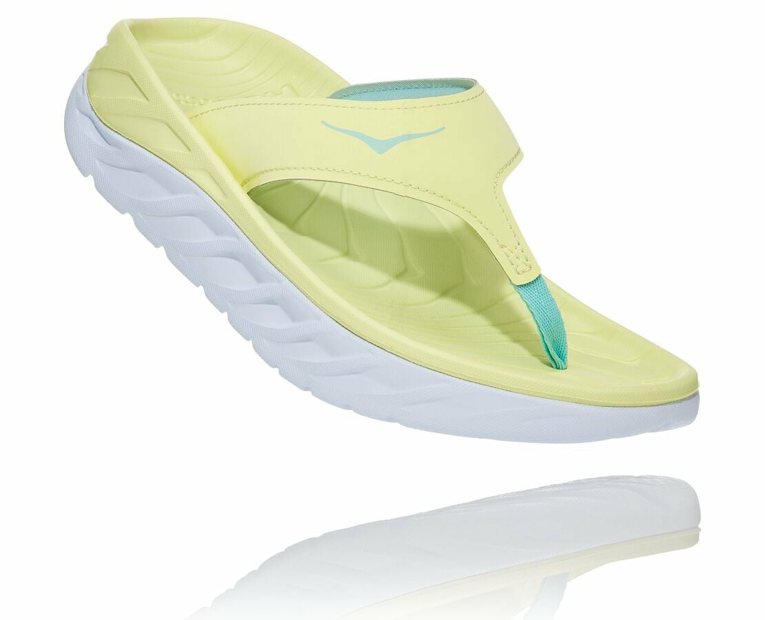 HOKA|Women's ORA Recovery Flip Luminary Green / Blue Tint