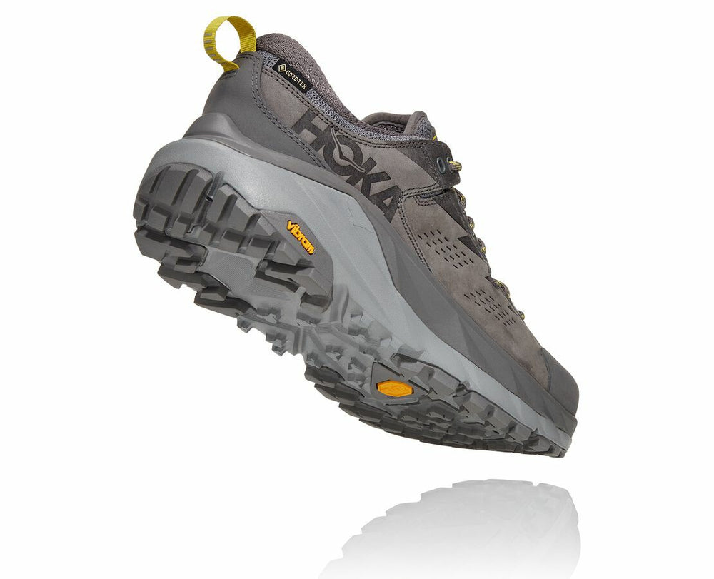 HOKA|Men's Kaha Low GORE-TEX Charcoal Gray / Green Sheen