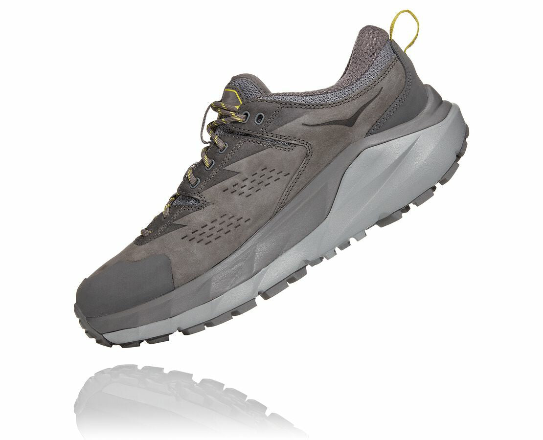 HOKA|Men's Kaha Low GORE-TEX Charcoal Gray / Green Sheen