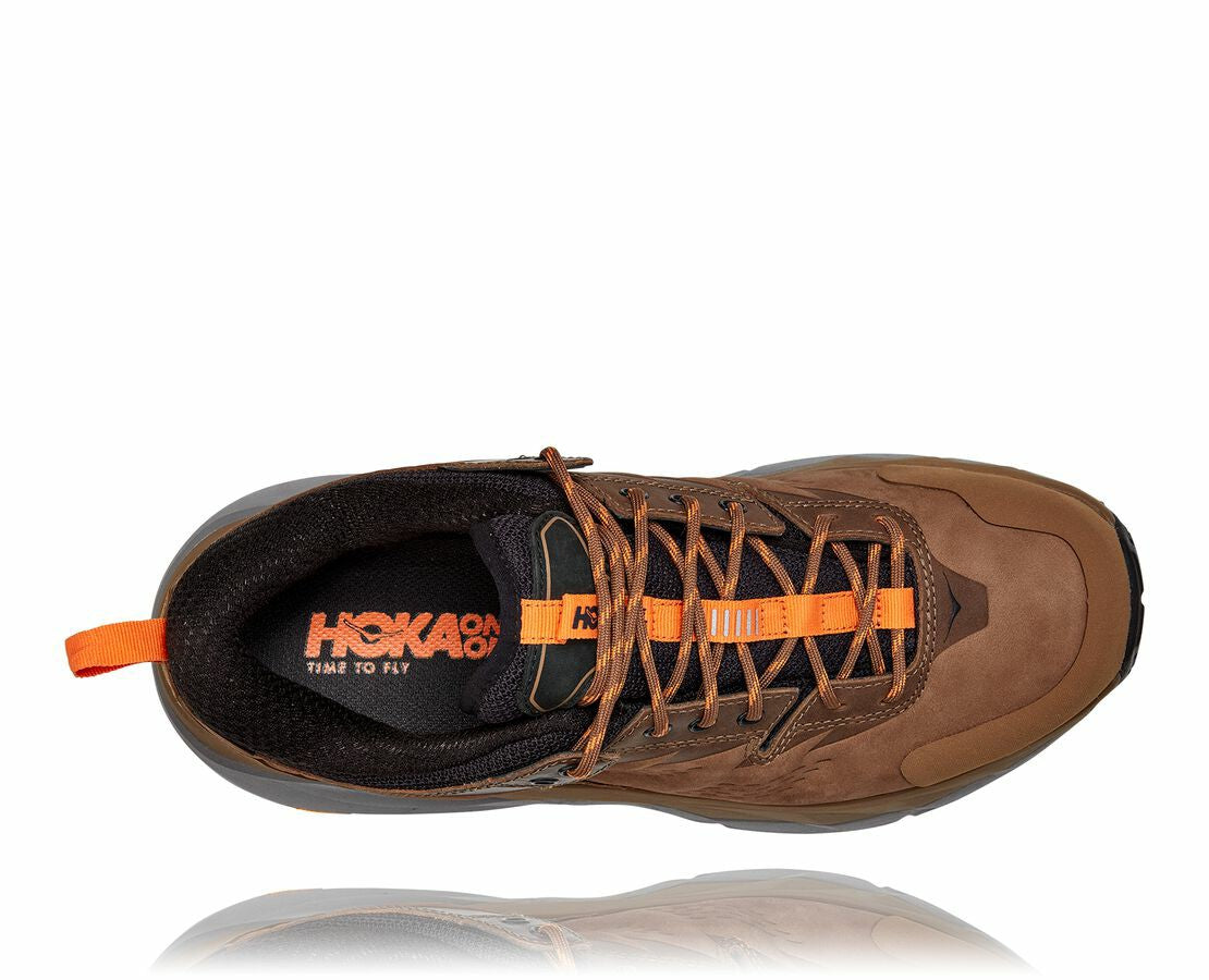 HOKA|Men's Kaha Low GORE-TEX Otter / Persimmon Orange