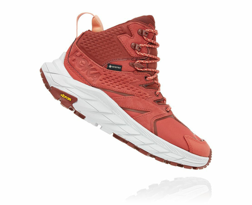 HOKA|Women's Anacapa Mid GORE-TEX Hot Sauce / Cherry Mahogany